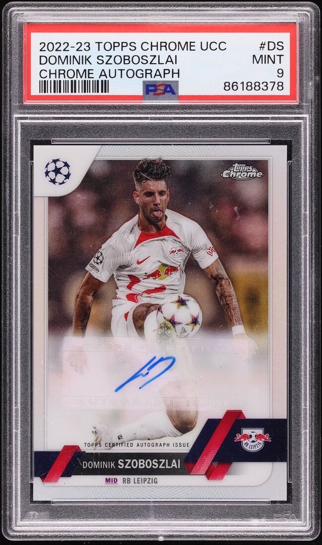 2022 Topps Chrome UEFA Club Competitions Dominik Szoboszlai AUTO PSA 9 MINT