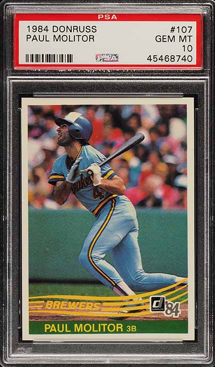1984 Donruss Paul Molitor #107 PSA 10 GEM MINT