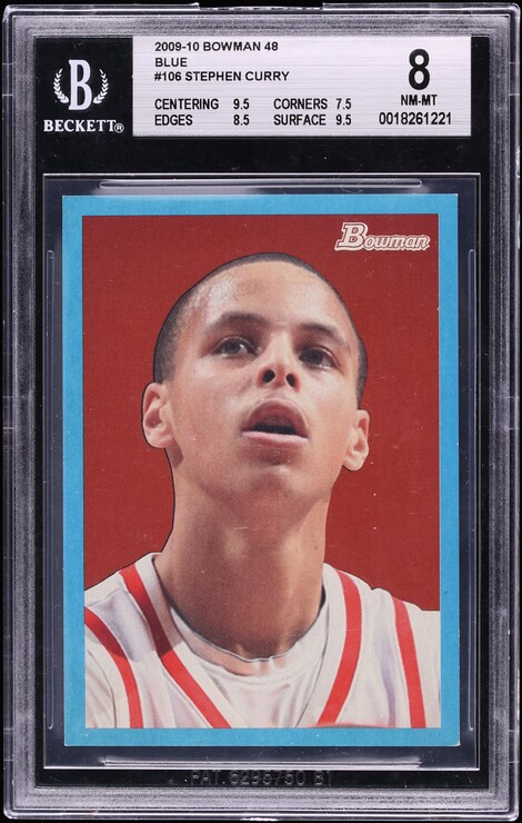 2009 Bowman '48 Blue Stephen Curry ROOKIE /1948 #106 BGS 8 NM-MT