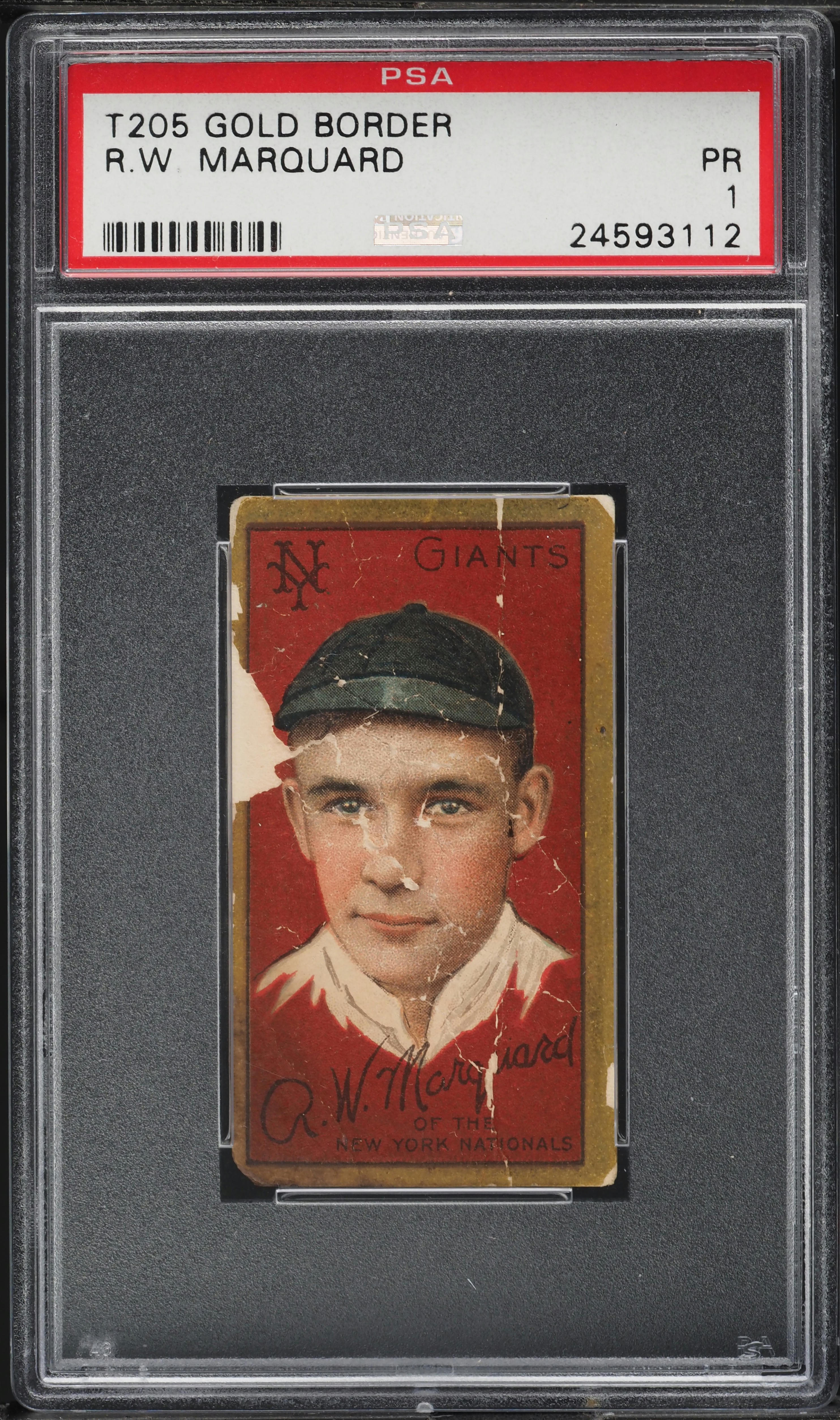 1911 T205 Gold Border Rube Marquard CYCLE PSA 1 PR