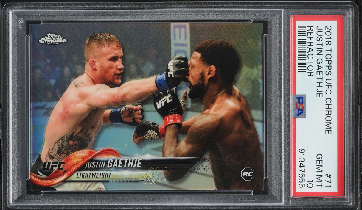 2018 Topps Chrome UFC Refractor Justin Gaethje ROOKIE #71 PSA 10 GEM MINT