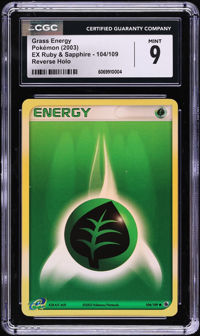 2003 Pokemon EX Ruby & Sapphire Reverse Holo Grass Energy #104 CGC 9 MINT