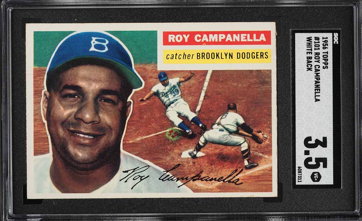 1956 Topps Roy Campanella WHITE BACK #101 SGC 3.5 VG+