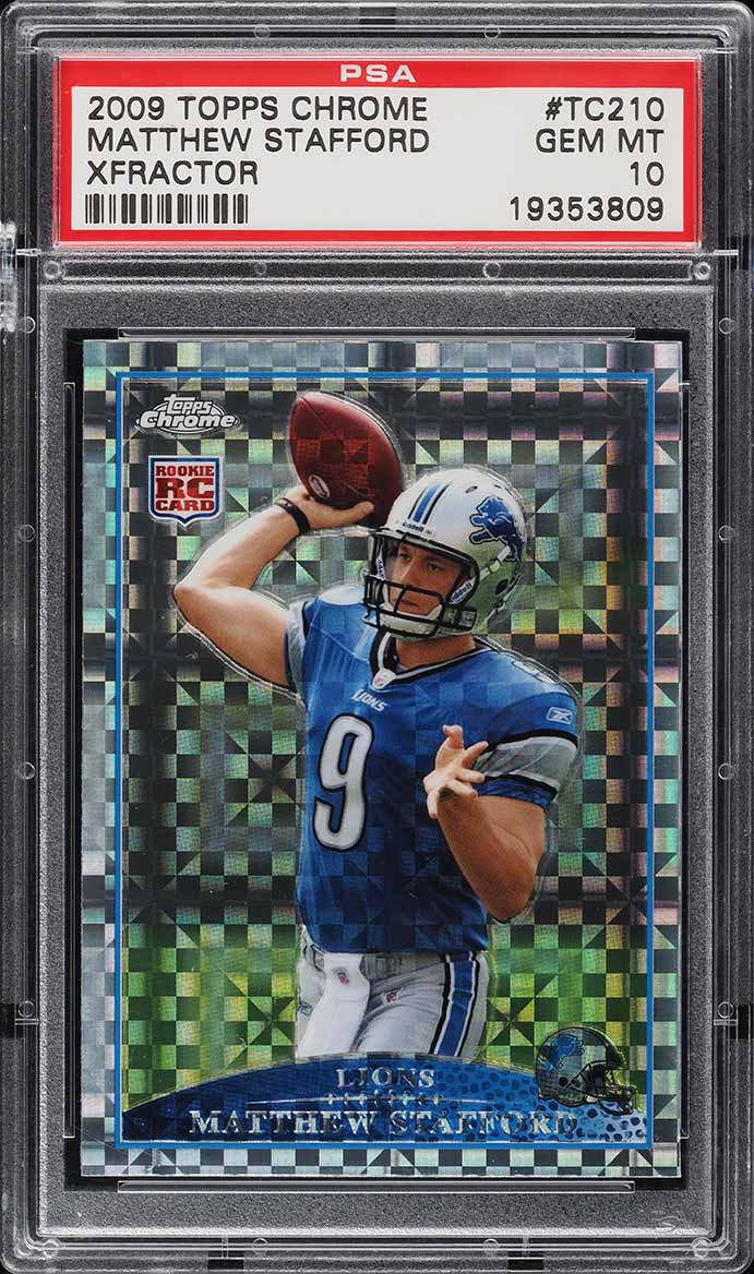 2009 Topps Chrome Xfractor Matthew Stafford ROOKIE #TC210 PSA 10 GEM MINT