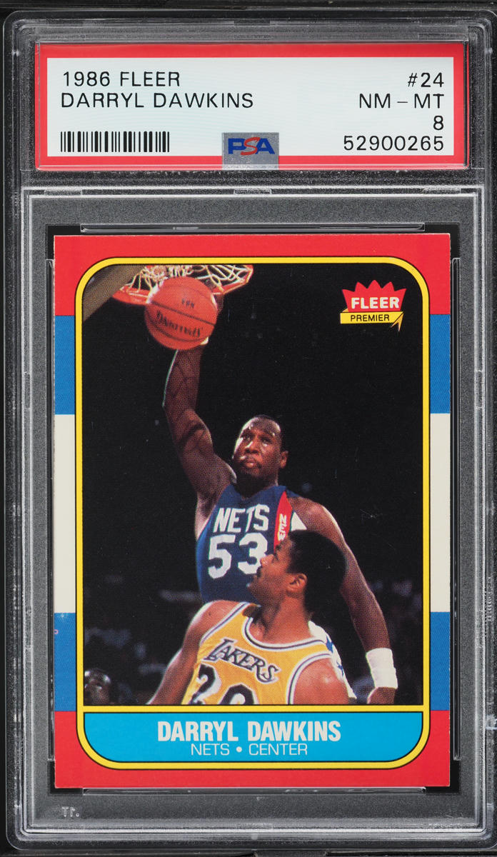 1986 Fleer Basketball Darryl Dawkins #24 PSA 8 NM-MT