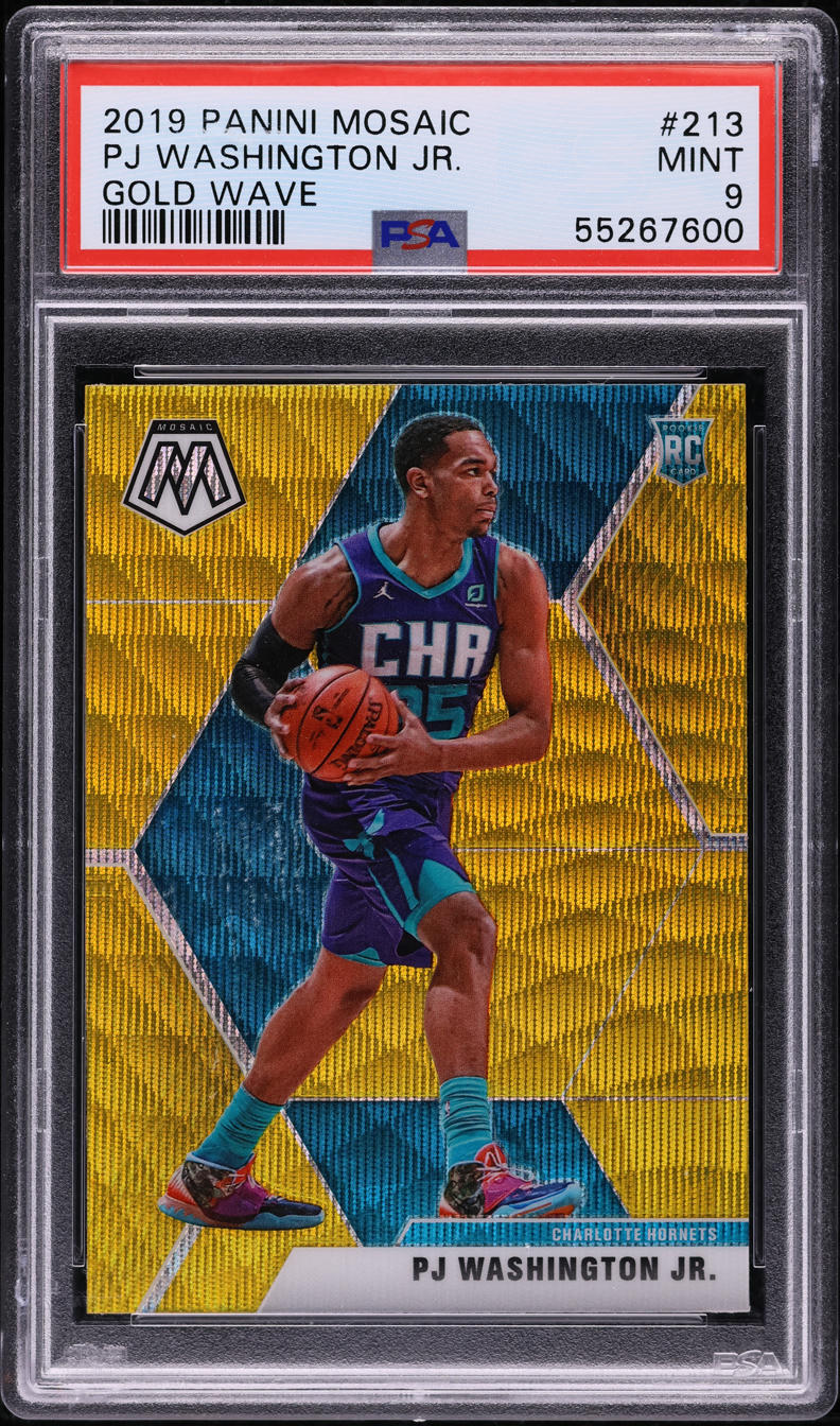 2019 Panini Mosaic Gold Wave PJ Washington Jr. ROOKIE #213 PSA 9 MINT