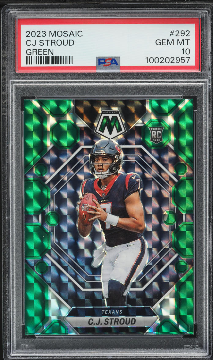 2023 Panini Mosaic Green C.J. Stroud ROOKIE #292 PSA 10 GEM MINT