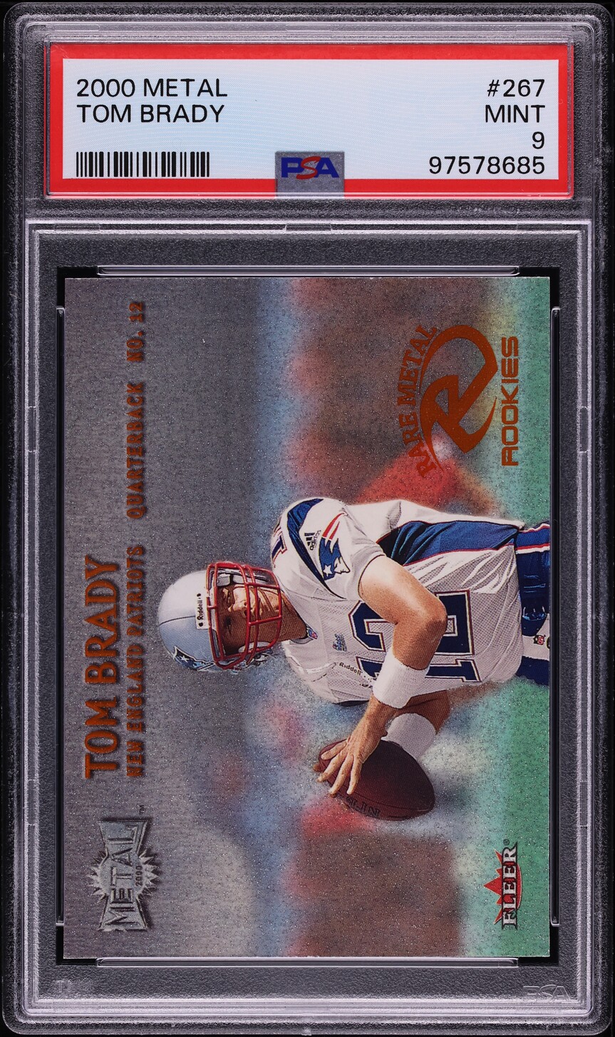 2000 Metal Football Tom Brady ROOKIE #267 PSA 9 MINT