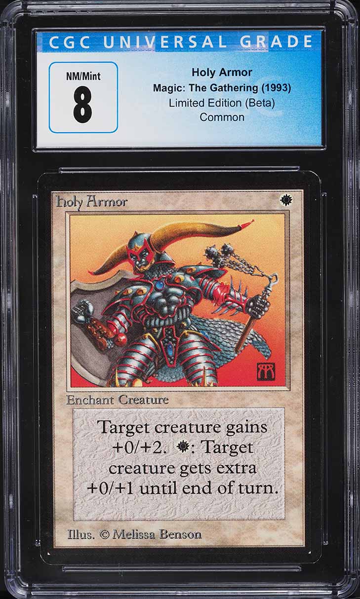 1993 Magic The Gathering MTG Beta Holy Armor CGC 8 NM-MT