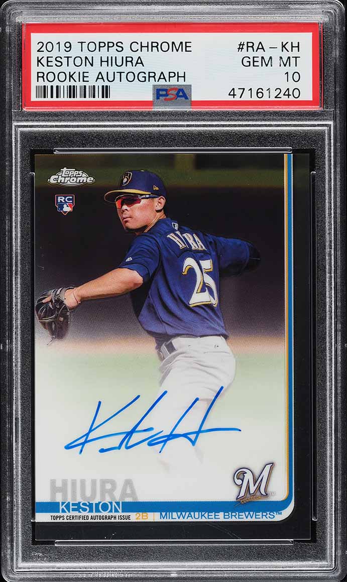 2019 Topps Chrome Keston Hiura ROOKIE AUTO #RA-KH PSA 10 GEM MINT