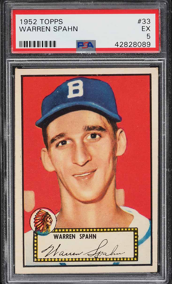 1952 Topps Warren Spahn #33 PSA 5 EX