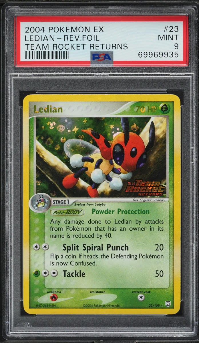 2004 Pokemon EX Team Rocket Returns Reverse Holo Ledian #23 PSA 9 MINT