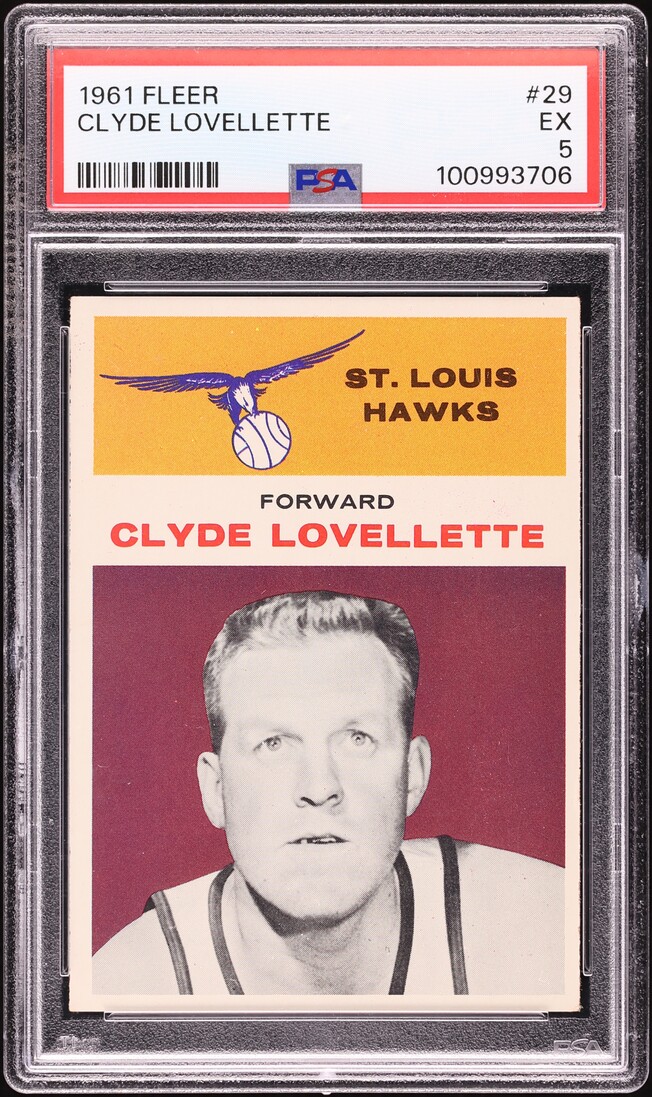 1961 Fleer Basketball Clyde Lovellette #29 PSA 5 EX