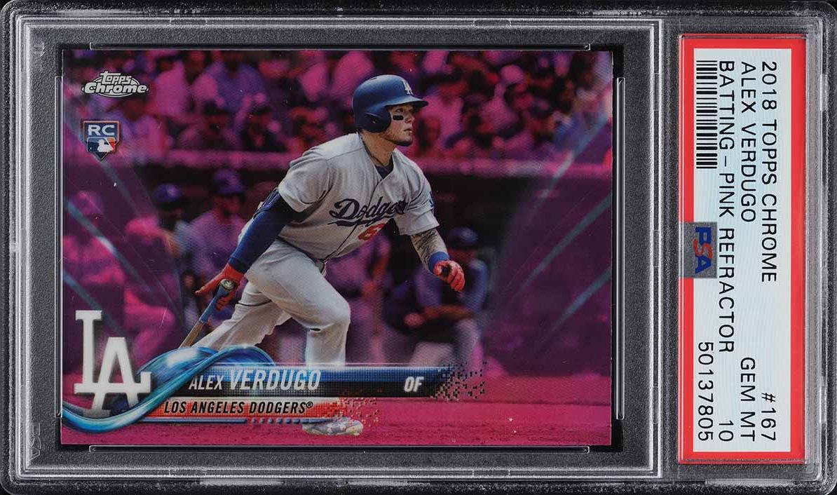 2018 Topps Chrome Pink Refractor Alex Verdugo ROOKIE #167 PSA 10 GEM MINT