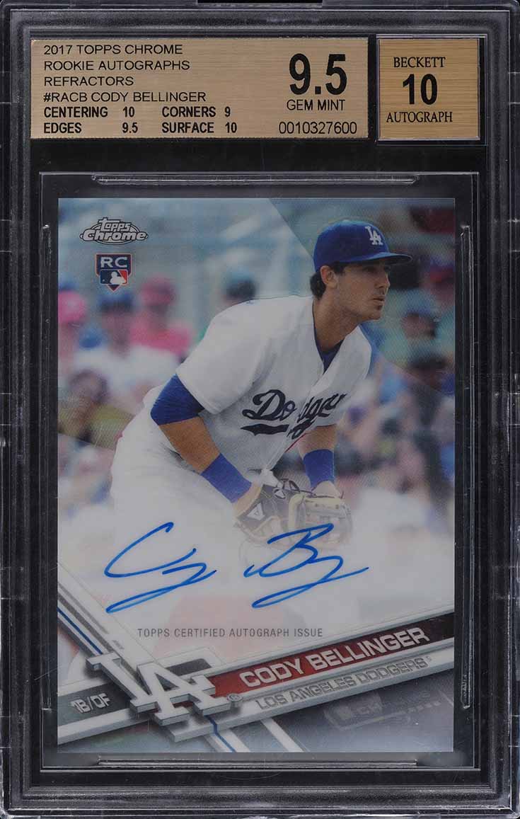 2017 Topps Chrome Refractor Cody Bellinger ROOKIE AUTO /499 #RA-CB BGS 9.5 GEM