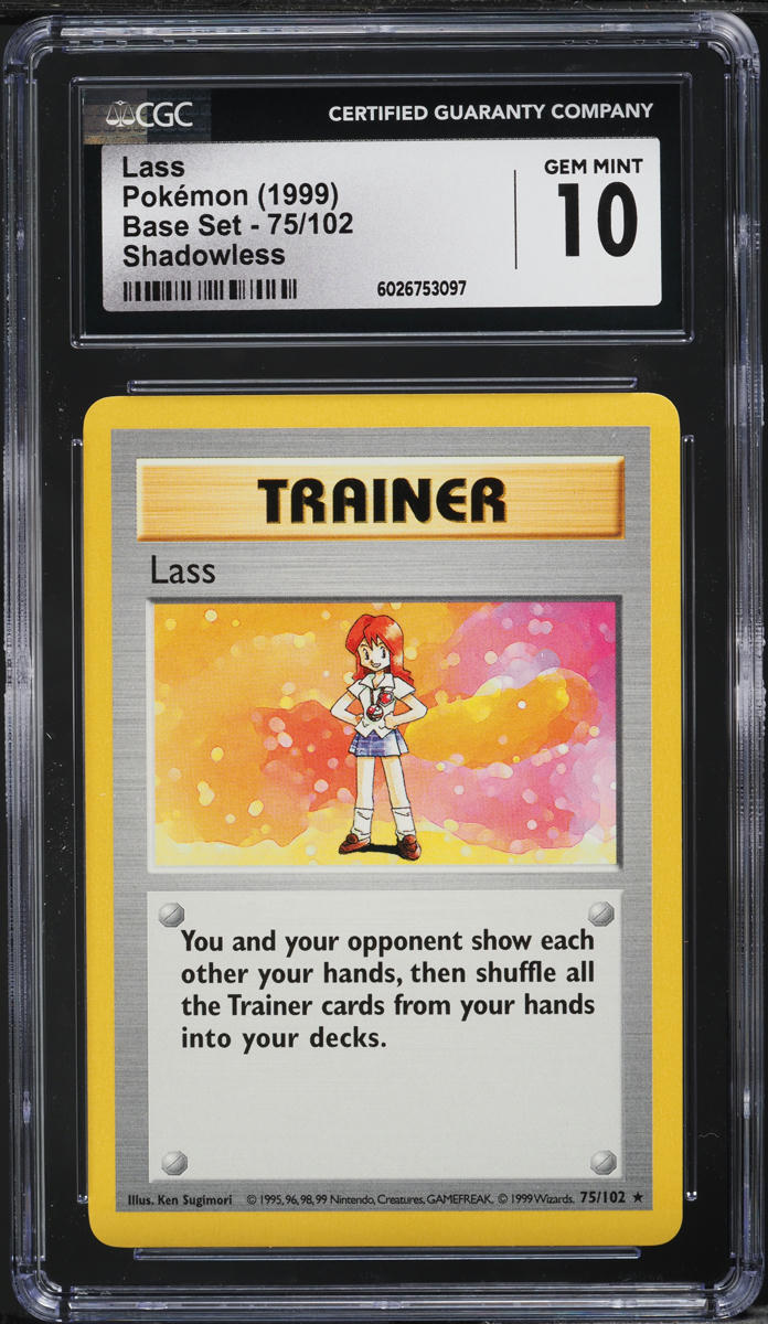 1999 Pokemon Base Set Shadowless Lass #75 CGC 10 GEM MINT