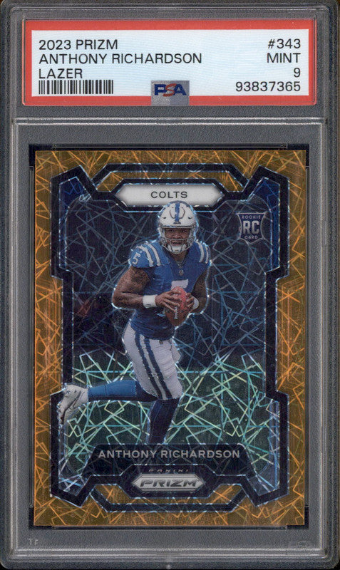 2023 Panini Prizm Lazer Prizm #343 Anthony Richardson RC Rookie PSA 9