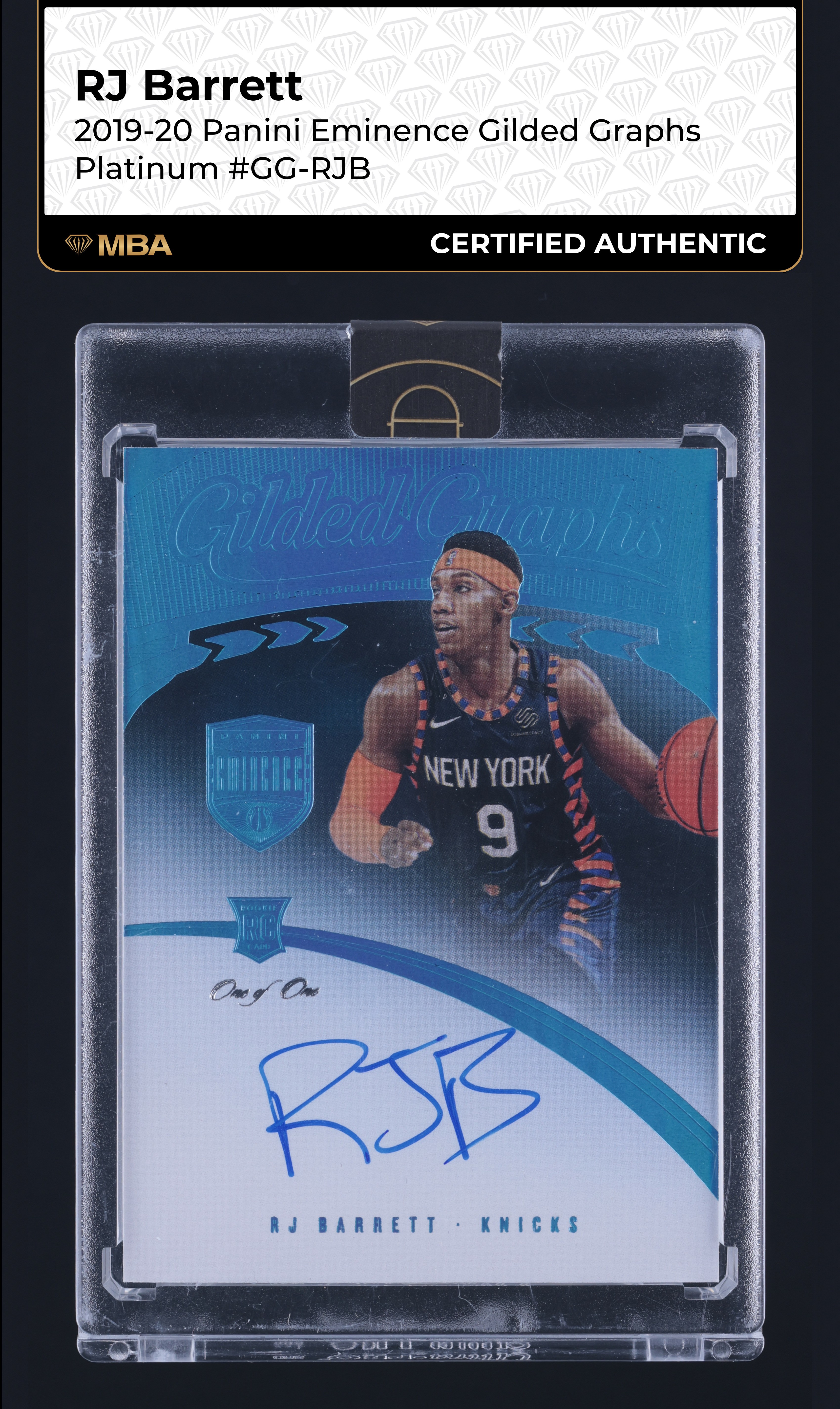 2019 Panini Eminence Gilded Graphs Platinum RJ Barrett ROOKIE AUTO 1/1 MBA AUTH