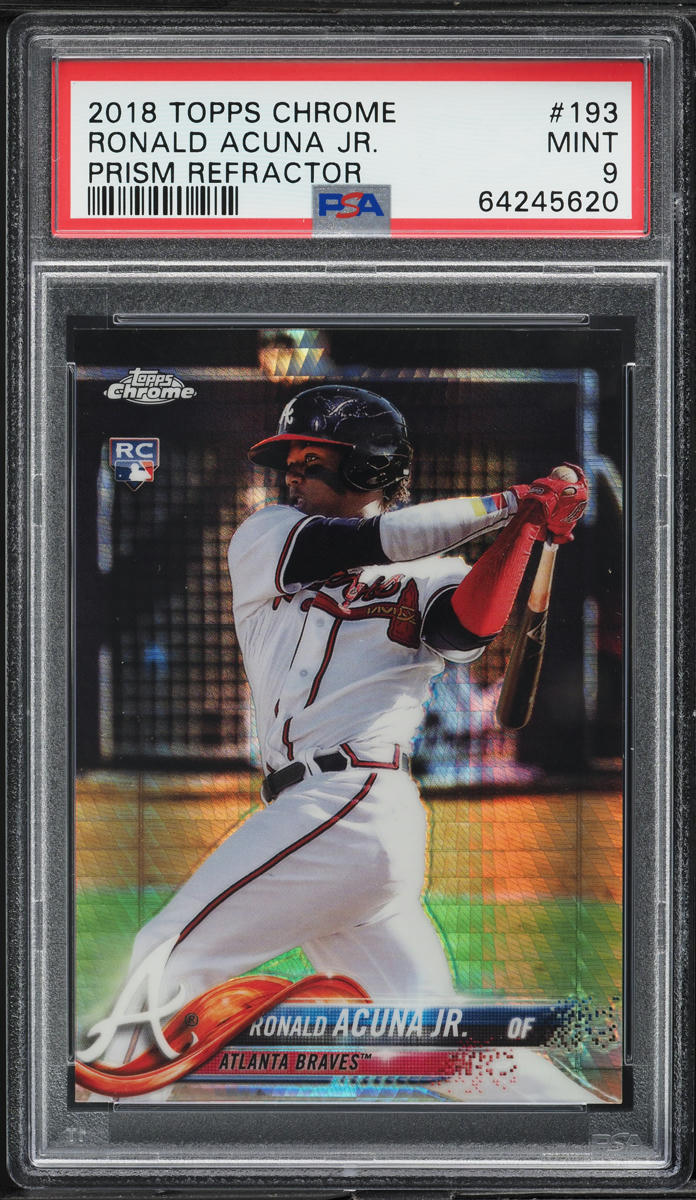 2018 Topps Chrome Prism Refractor Ronald Acuna Jr. ROOKIE #193 PSA 9 MINT