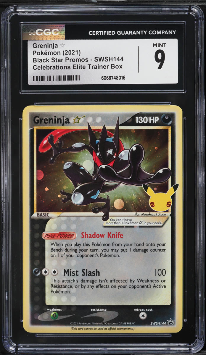 2021 Pokemon SWSH Black Star Promo Celebrations Greninja Gold Star #144 CGC 9