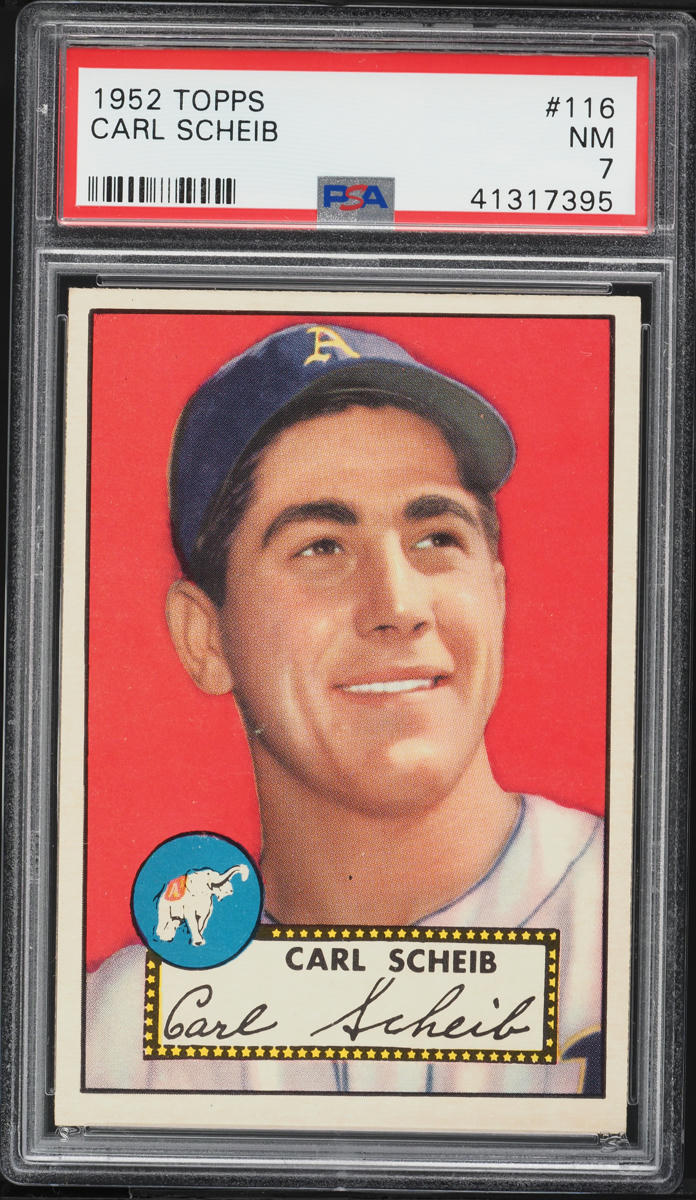 1952 Topps Carl Scheib #116 PSA 7 NRMT
