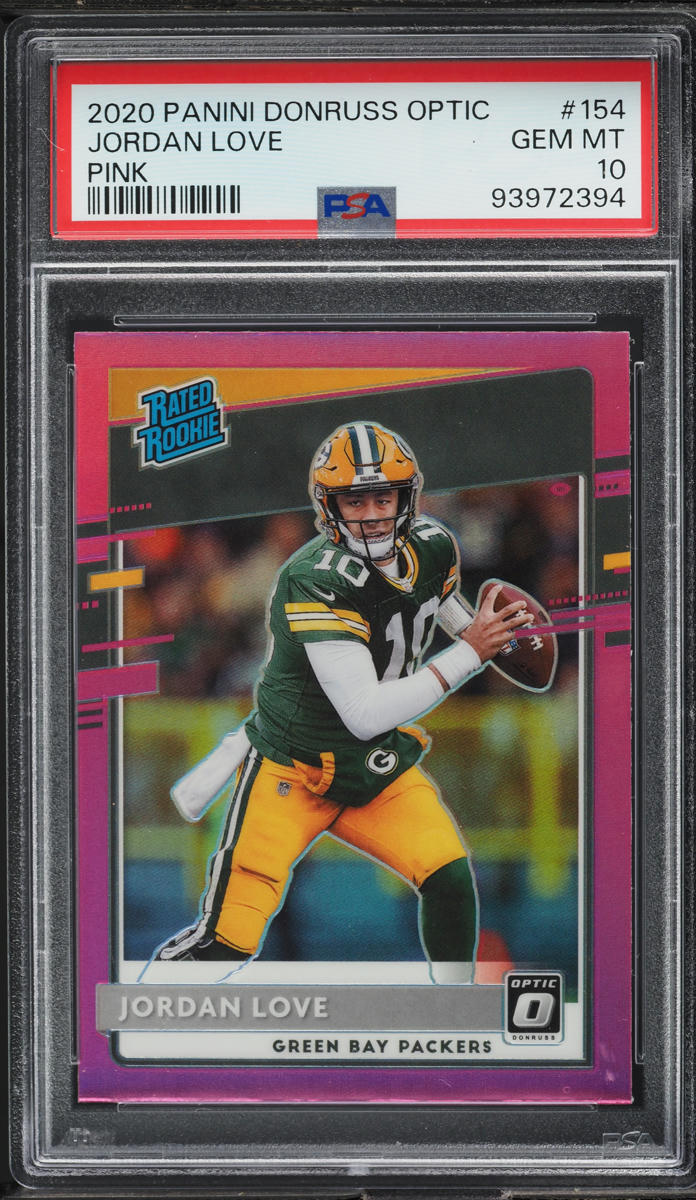 2020 Donruss Optic Pink Jordan Love ROOKIE #154 PSA 10 GEM MINT