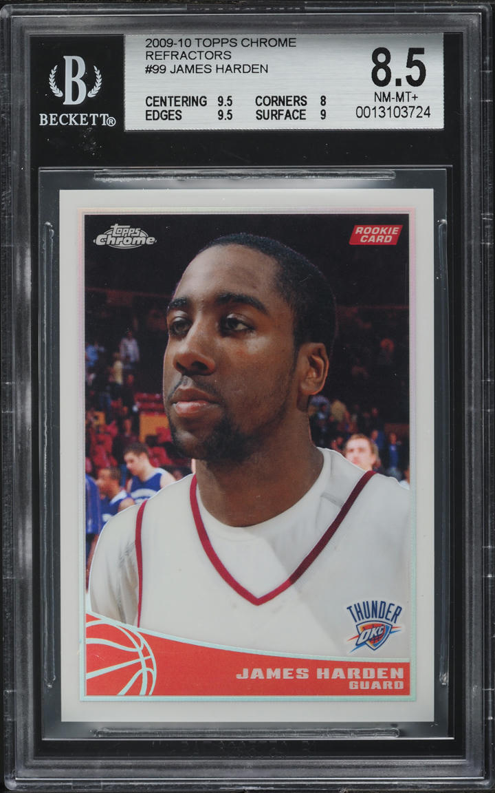 2009 Topps Chrome Refractor James Harden ROOKIE /500 #99 BGS 8.5 NM-MT+
