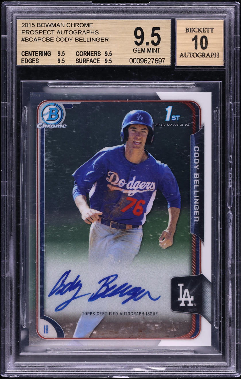 2015 Bowman Chrome Cody Bellinger PROSPECT AUTO #BCAP-CBE BGS 9.5 GEM MINT