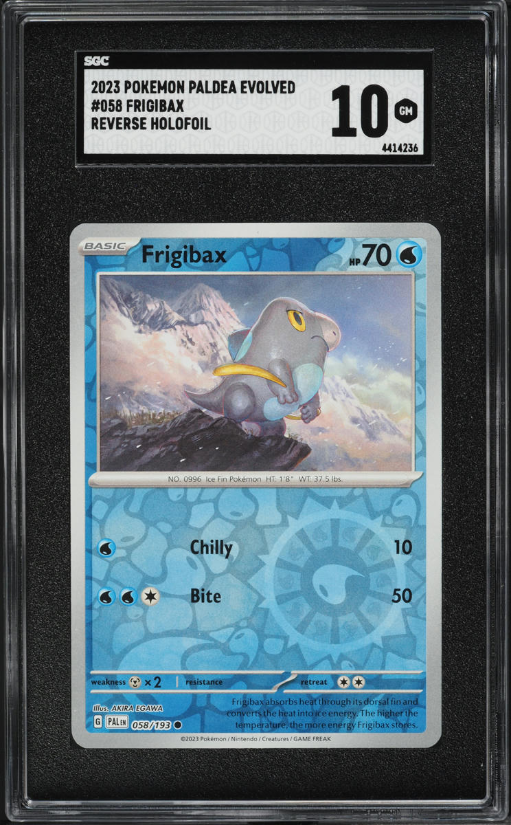 2023 Pokemon SV Paldea Evolved Reverse Holo Frigibax #58 SGC 10 GEM MINT
