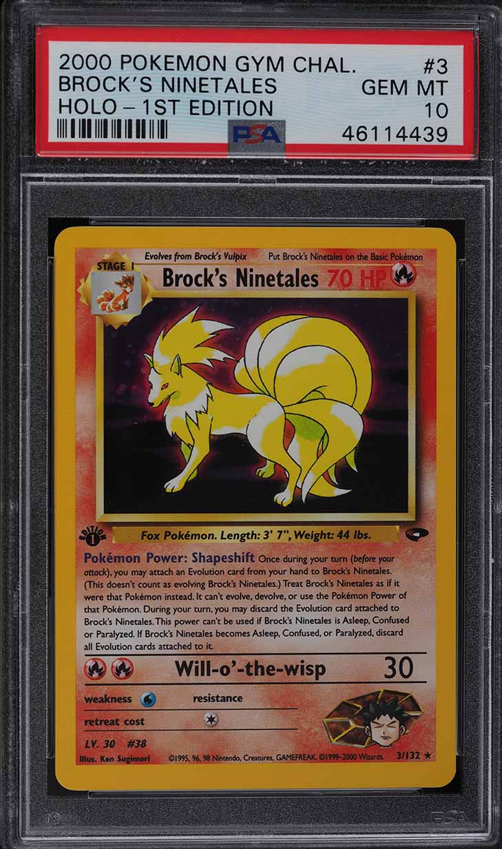 2000 Pokemon Gym Challenge 1st Edition Holo Brock's Ninetales #3 PSA 10 GEM MINT