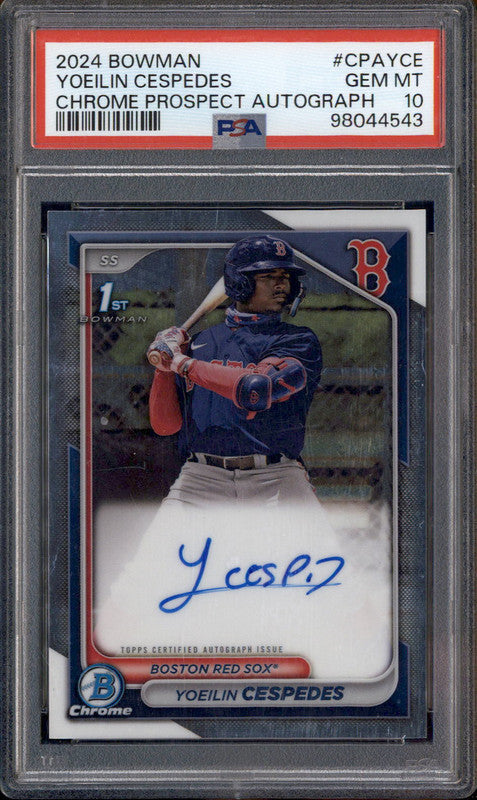 2024 Bowman Chrome Prospect Autographs #CPAYCE Yoeilin Cespedes RC Auto PSA 10