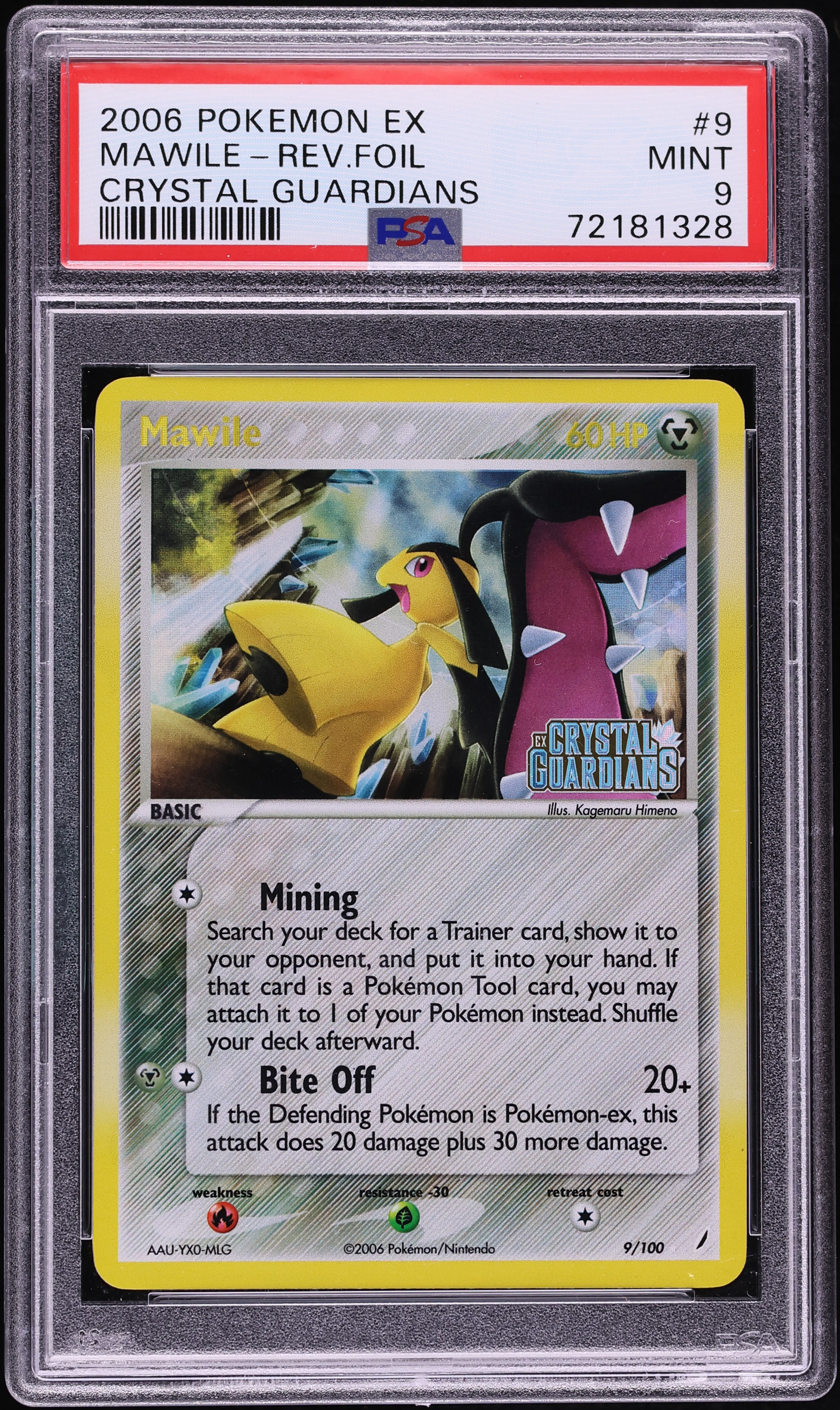 2006 Pokemon EX Crystal Guardians Reverse Holo Mawile #9 PSA 9 MINT