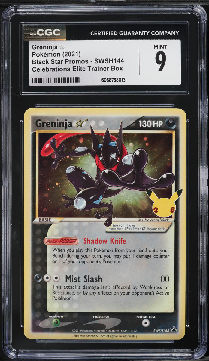 2021 Pokemon SWSH Black Star Promo Celebrations Greninja Gold Star #144 CGC 9