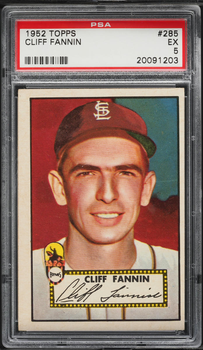 1952 Topps Cliff Fannin #285 PSA 5 EX