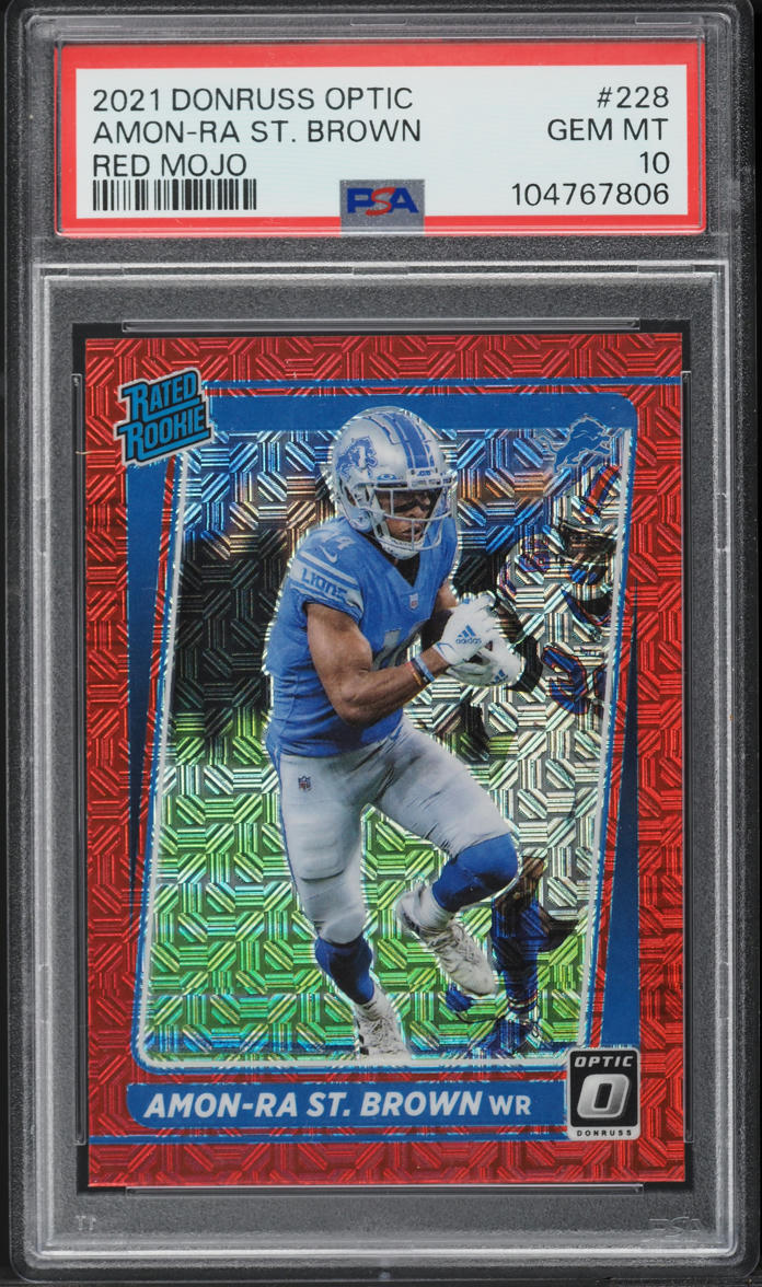 2021 Donruss Optic Red Mojo Amon-Ra St. Brown ROOKIE #228 PSA 10 GEM MINT