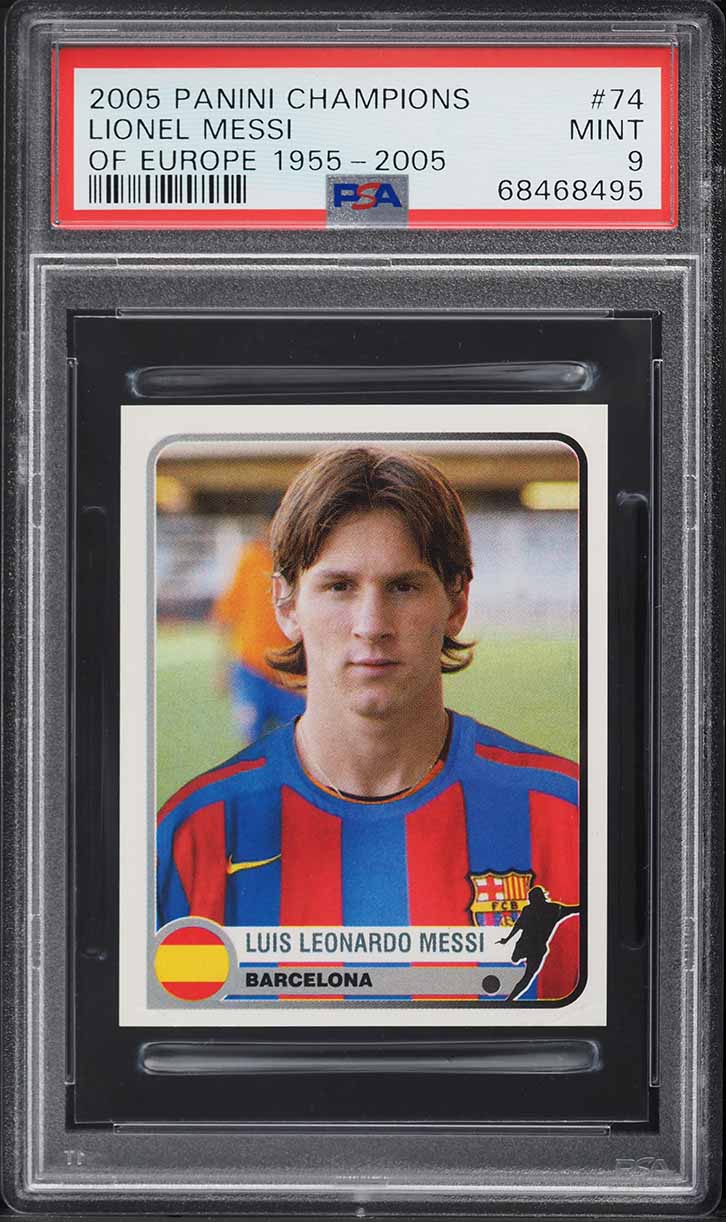 2005 Panini Champions Of Europe '55-'05 Lionel Messi #74 PSA 9 MINT