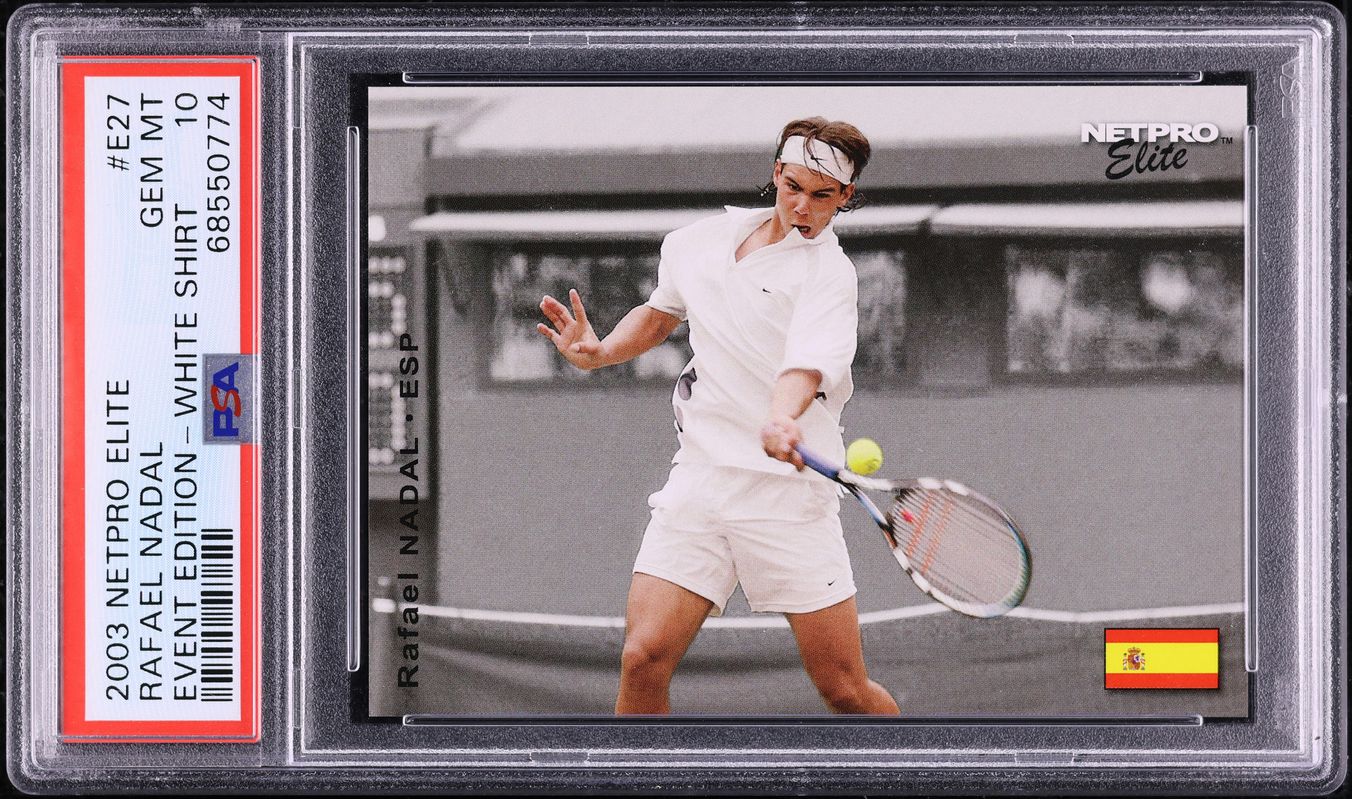 2003 Netpro Elite Event Edition White Shirt Rafael Nadal ROOKIE #E27 PSA 10 GEM