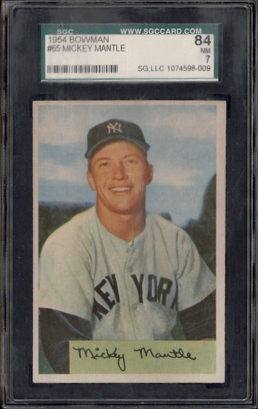 1954 Bowman #65 Mickey Mantle SGC 7