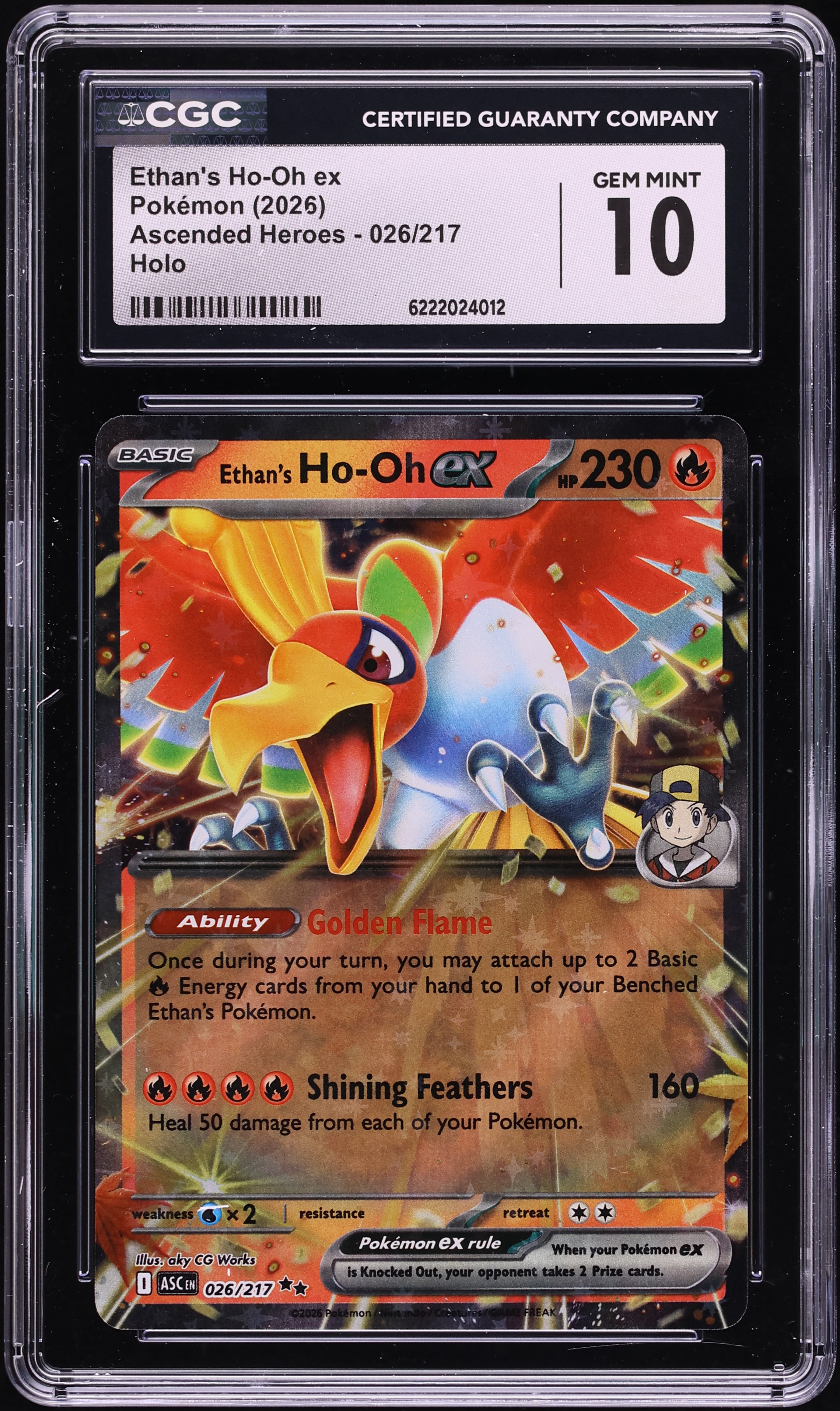 2026 Pokemon Mega Evolution Ascended Heroes Holo Ethan's Ho-Oh EX #26 CGC 10 GEM MINT