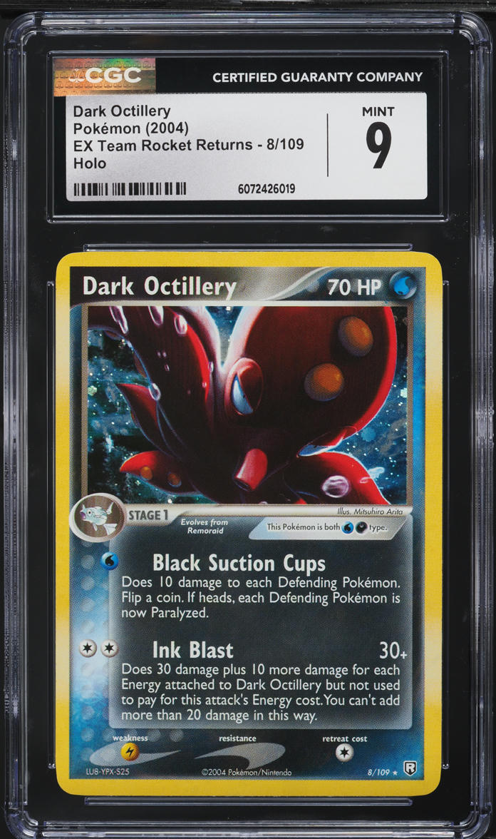 2004 Pokemon EX Team Rocket Returns Holo Dark Octillery #8 CGC 9 MINT