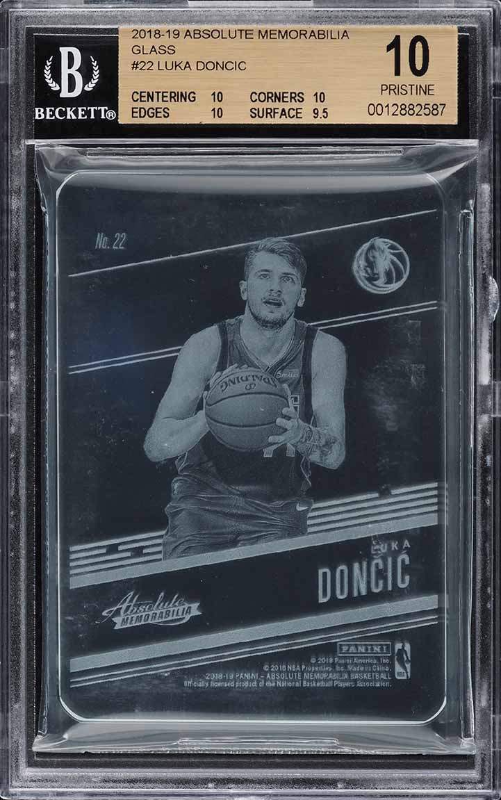 2018 Absolute Memorabilia Glass Luka Doncic ROOKIE #22 BGS 10 PRISTINE