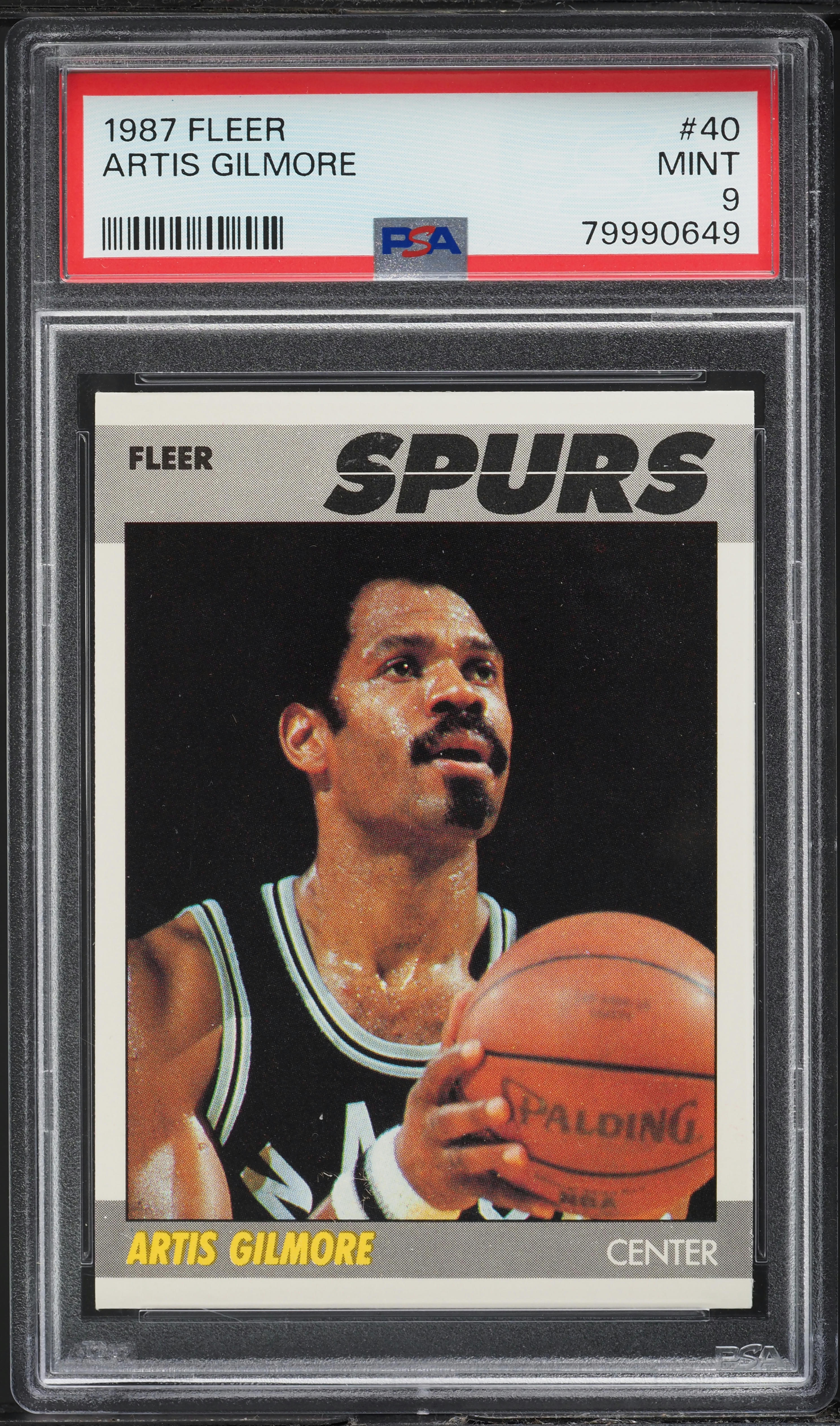1987 Fleer Basketball Artis Gilmore #40 PSA 9 MINT