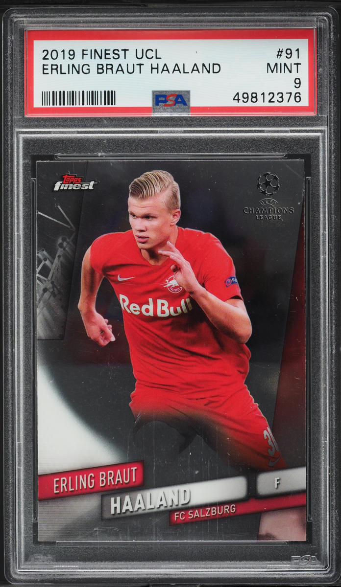 2019 Finest UEFA Champions League Erling Haaland ROOKIE #91 PSA 9 MINT