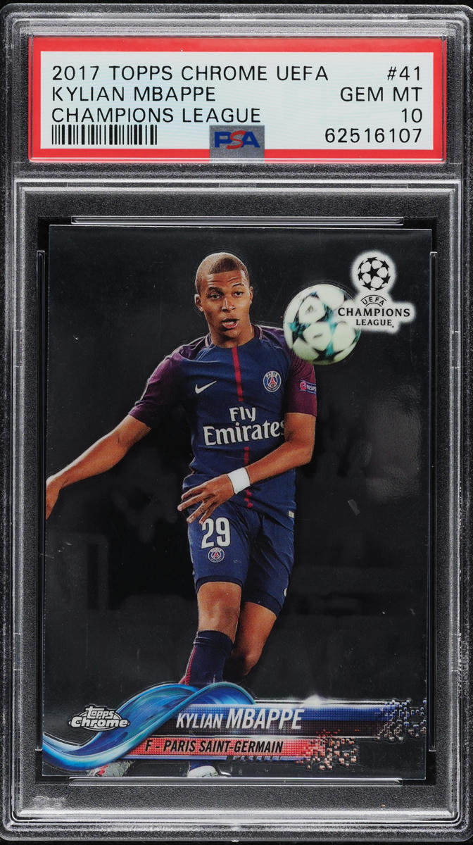 2017 Topps Chrome UEFA Kylian Mbappe ROOKIE #41 PSA 10 GEM MINT