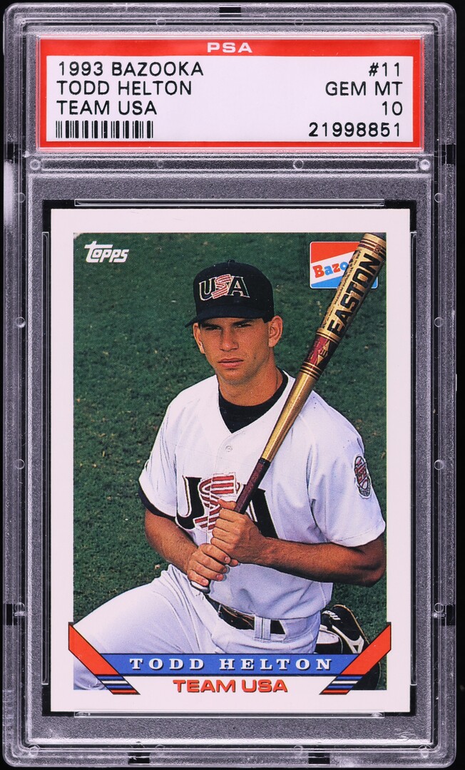 1993 Bazooka Team USA Todd Helton ROOKIE #11 PSA 10 GEM MINT
