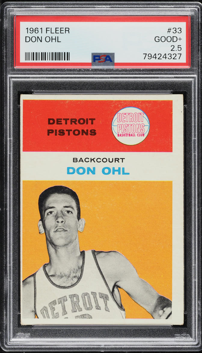 1961 Fleer Basketball Don Ohl ROOKIE #33 PSA 2.5 GD+