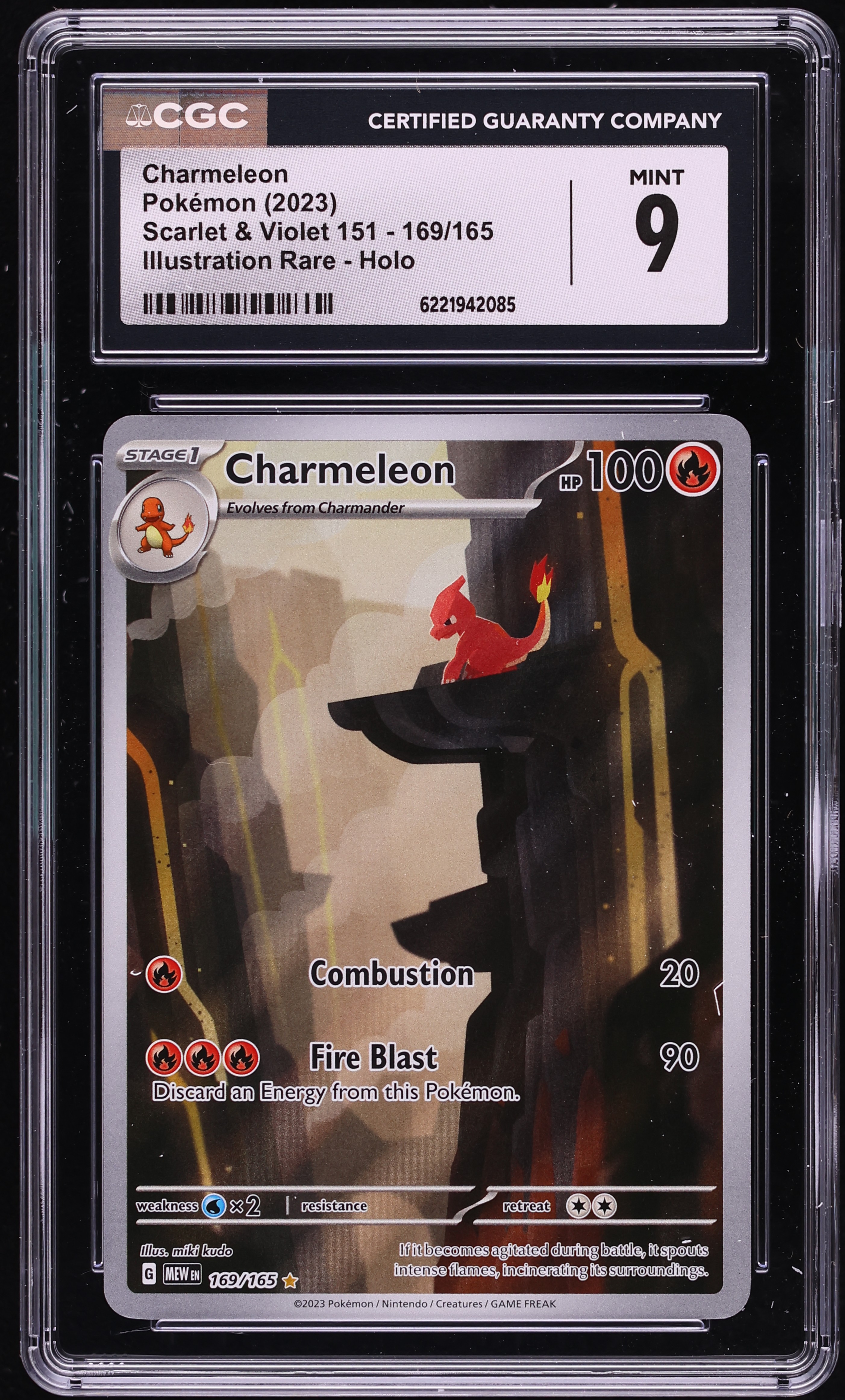 2023 Pokemon Scarlet & Violet 151 IR Charmeleon #169 CGC 9 MINT