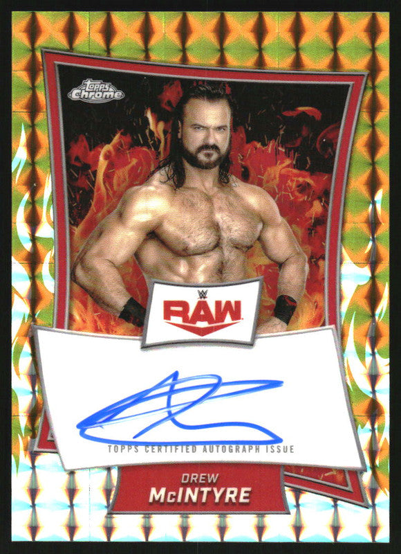 2025 Topps Chrome WWE Red Brand Auto Gold Geometric Drew McIntyre /50