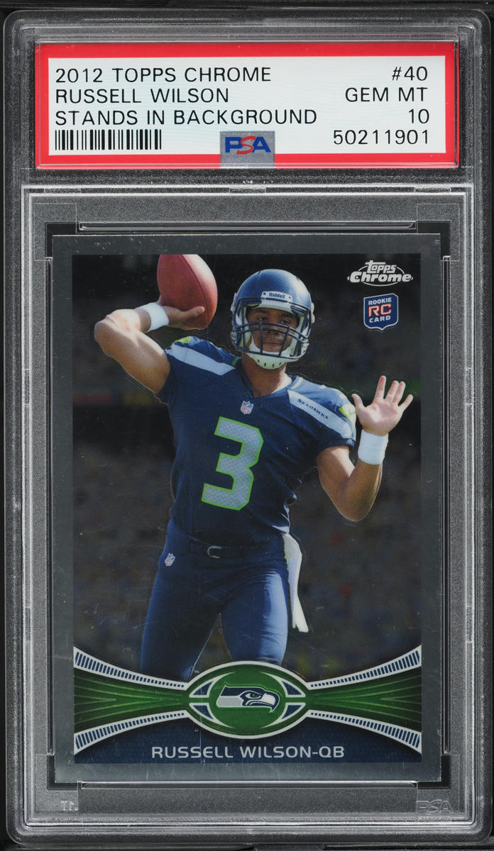 2012 Topps Chrome Stands In Background Russell Wilson ROOKIE #40 PSA 10 GEM MINT