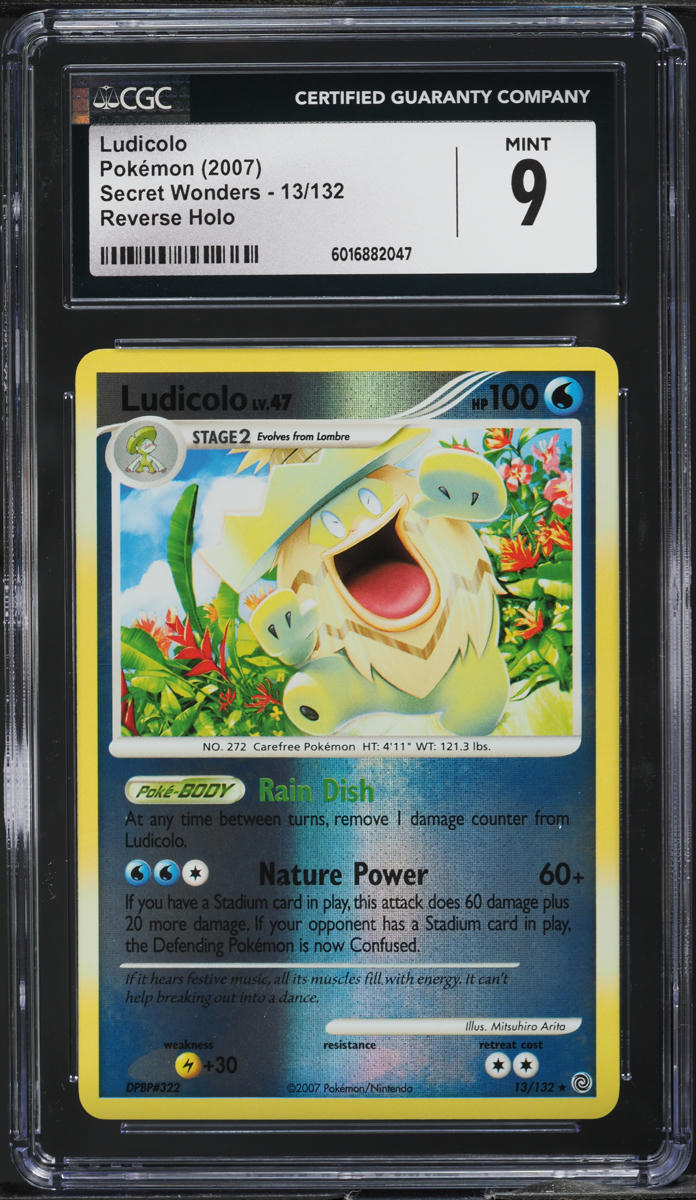 2007 Pokemon Diamond & Pearl Secret Wonders Reverse Holo Ludicolo #13 CGC 9 MINT